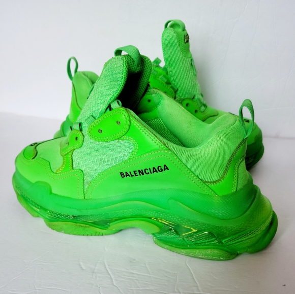 BALENCIAGA Green Triple S Sneakers Size 42 - Picture 10 of 10